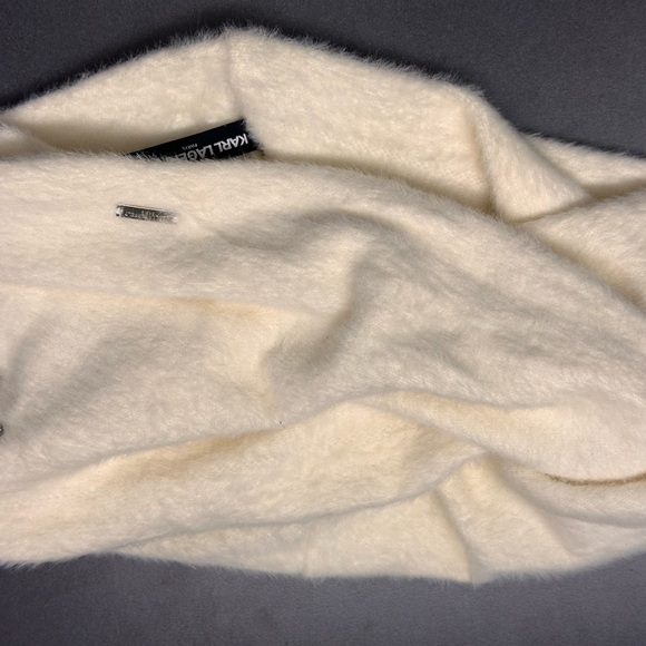 Women’s Karl Lagerfeld Paris Ivory Shawl/Wrap or Scarf with Embellishments - Picture 12 of 14